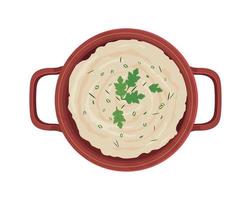 mashed potatoes with coriander vector