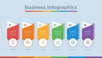 gráfico de proceso de visualización de datos comerciales de infografía de línea de tiempo. gráfico de diagrama abstracto con pasos, opciones vector