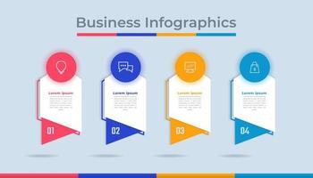 gráfico de proceso de visualización de datos comerciales de infografía de línea de tiempo. gráfico de diagrama abstracto con pasos, opciones vector