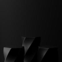 3D rendering Abstract geometry dynamic object with dark background. photo