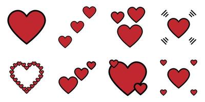 LOVE HEART ICON VALENTINE DAYS SET vector