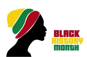 African woman silhouette  black history month vector