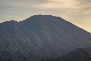 Beautiful morning view of Indonesia. Panoramic view of the mountain in the morning photo