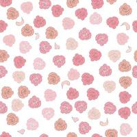 Seamless pattern rose and peony flowers. Confetti, cosmetics, wedding, beautiful flower background vector