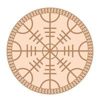 The Runed Helm of Terror, an ancient Slavic symbol embellished with Scandinavian designs. Beige fashion design vector