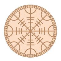 The Runed Helm of Terror, an ancient Slavic symbol embellished with Scandinavian designs. Beige fashion design vector