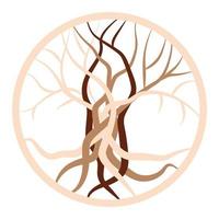 The tree of life, an ancient Celtic symbol, decorated with Scandinavian patterns. Beige fashion design vector