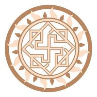 Valkyrie, an ancient Slavic symbol, decorated with Scandinavian patterns. Beige fashion design vector