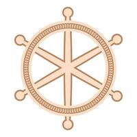 A ship's wheel, an ancient Slavic symbol, decorated with Scandinavian patterns. Beige fashion design vector