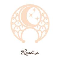 Lunnitsa, an ancient Slavic symbol, decorated with Scandinavian patterns. Beige fashion design vector