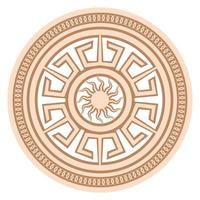 Yarylo, an ancient Slavic symbol, decorated with Scandinavian patterns. Beige fashion design vector