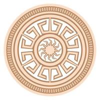 Yarylo, an ancient Slavic symbol, decorated with Scandinavian patterns. Beige fashion design vector