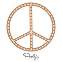 Pacific, a Slavic symbol, decorated with Scandinavian patterns. Beige fashion design vector