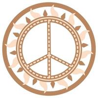 Pacific, a Slavic symbol, decorated with Scandinavian patterns. Beige fashion design vector