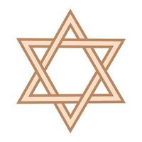 Star of David, an ancient symbol decorated with Scandinavian patterns. Beige fashion design vector