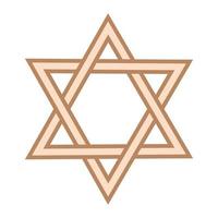 Star of David, an ancient symbol decorated with Scandinavian patterns. Beige fashion design vector