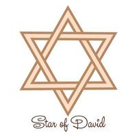 Star of David, an ancient symbol decorated with Scandinavian patterns. Beige fashion design vector