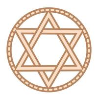 Star of David, an ancient symbol decorated with Scandinavian patterns. Beige fashion design vector