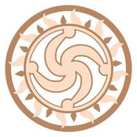 Rod symbol, an ancient Slavic symbol, decorated with Scandinavian patterns. Beige fashion design vector