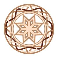 Alatyr, an ancient Slavic symbol, decorated with Scandinavian patterns. Beige fashion design vector