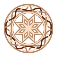 Alatyr, an ancient Slavic symbol, decorated with Scandinavian patterns. Beige fashion design vector