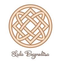 Lada Bogoroditsa. Lada Mother of God, an ancient Slavic symbol, decorated with Scandinavian patterns vector