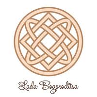 Lada Bogoroditsa. Lada Mother of God, an ancient Slavic symbol, decorated with Scandinavian patterns vector