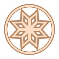 Alatyr, an ancient Slavic symbol, decorated with Scandinavian patterns. Beige fashion design vector