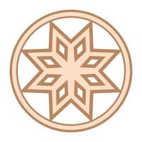 Alatyr, an ancient Slavic symbol, decorated with Scandinavian patterns. Beige fashion design vector