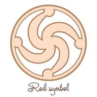 Rod symbol, an ancient Slavic symbol, decorated with Scandinavian patterns. Beige fashion design vector