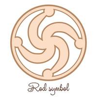 Rod symbol, an ancient Slavic symbol, decorated with Scandinavian patterns. Beige fashion design vector