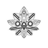 flor de loto con adornos geométricos vector ilustración lineal