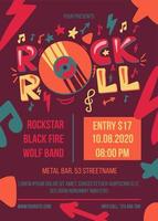 Rock and roll party vector poster template