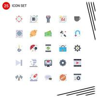 Set of 25 Commercial Flat Colors pack for tea seo sdk return programming Editable Vector Design Elements