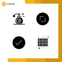 Pictogram Set of 4 Simple Solid Glyphs of perfume check arrows zoom tick Editable Vector Design Elements