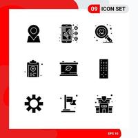 9 Creative Icons Modern Signs and Symbols of green battery find test medical Editable Vector Design Elements