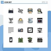 Set of 16 Modern UI Icons Symbols Signs for ui filter printing browser search Editable Creative Vector Design Elements