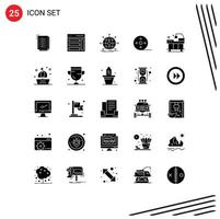 paquete de iconos de vector de stock de 25 signos y símbolos de línea para elementos de diseño de vector editables de red de álbum de usuario de película de carrete