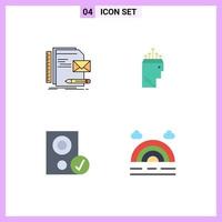 4 Thematic Vector Flat Icons and Editable Symbols of brand computers letter hypnosis gadget Editable Vector Design Elements