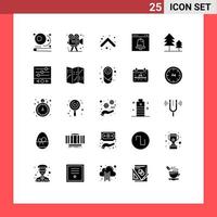 Pack of 25 creative Solid Glyphs of page browser paint alert direction Editable Vector Design Elements