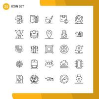 Set of 25 Modern UI Icons Symbols Signs for secure lock golf delivery sport Editable Vector Design Elements