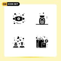 Group of Modern Solid Glyphs Set for allergies wedding mask spa bag Editable Vector Design Elements