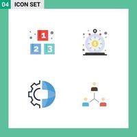 Pack of 4 creative Flat Icons of abc development school loan international Editable Vector Design Elements
