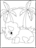 Dinosaur Coloring Pages for kids vector