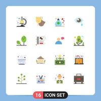Pictogram Set of 16 Simple Flat Colors of environment earth love sad droop Editable Pack of Creative Vector Design Elements