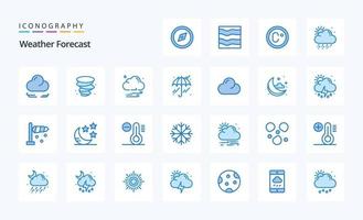 25 Weather Blue icon pack vector