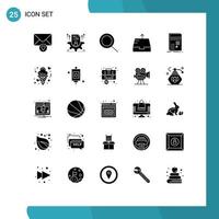 Stock Vector Icon Pack of 25 Line Signs and Symbols for statistics finance search data send Editable Vector Design Elements