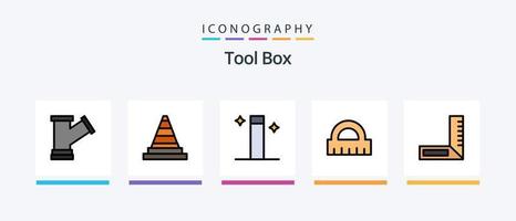 Tools Line Filled 5 Icon Pack Including . draw. medical. brush. wand. Creative Icons Design vector