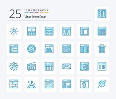 User Interface 25 Blue Color icon pack including sidebar. interface. user. communication. user vector