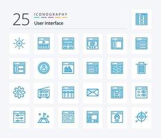 User Interface 25 Blue Color icon pack including sidebar. interface. user. communication. user vector